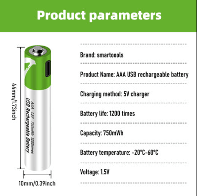 Type-C Rechargeable Battery With Type-C Charging Cable (2 Pack)_img_5
