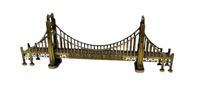 Famous Landmark Golden Gate Bridge Metal Miniature Statue 9.5  inchi
