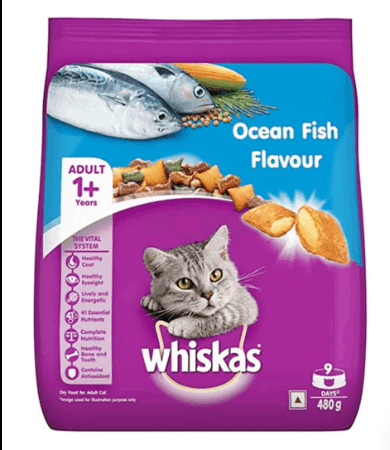 Whiskas Adult 1+ Ocean Fish Flavour – 480gm_img_1