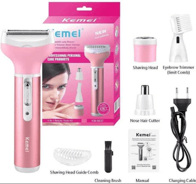 Kemei KM-6637 Multi Functional 4 In 1 Shaver For Women_img_2