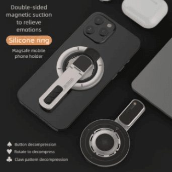 Double Magnetic Phone Holder & 360° Rotatable Ring Stand – Strong Grip MagSafe Mount( Master Copy)_img_3