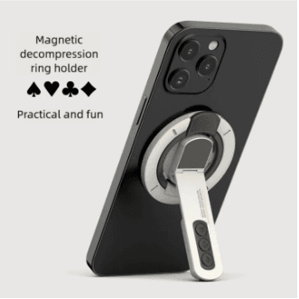 Double Magnetic Phone Holder & 360° Rotatable Ring Stand – Strong Grip MagSafe Mount( Master Copy)_img_4
