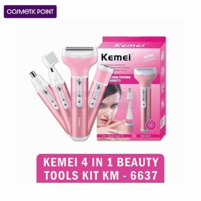 Kemei KM-6637 Multi Functional 4 In 1 Shaver For Women_img_5